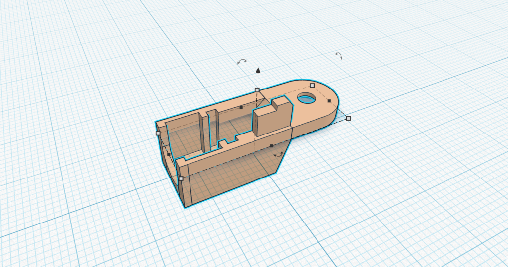 Pièce commodo, redessinée sous TinkerCad